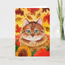 Search for cat and sunflowers cards Cute