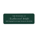 Search for green wedding return address labels Traditional