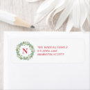 Search for monogram wreath return address labels Simple