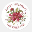 Search for watercolor poinsettia stickers Red