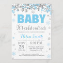 Search for blue and silver baby shower invitations Snowflake