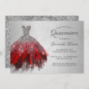 Search for red silver quinceanera invitations Elegant
