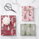 Search for pink red wrapping paper Christmas trees