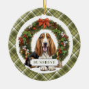 Search for basset hound christmas tree decorations Red