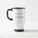 Search for love and peace travel mugs Modern