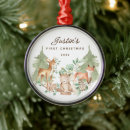 Search for woodland animals christmas tree decorations Baby boys first christmas
