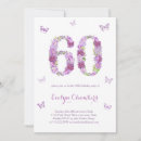 Search for floral 60th birthday invitations Purple