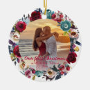 Search for our 1st married christmas tree decorations Hand lettered script