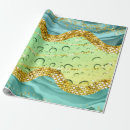 Search for faux glitter wrapping paper Turquoise