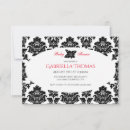 Search for black white red damask invitations Shower