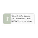 Search for green monogram return address labels Calligraphy