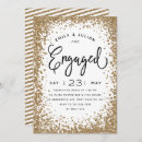 Search for gold and white engagement party invitations Glitter