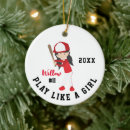 Search for girl softball player christmas tree decorations For her