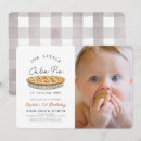 Search for cutie pie birthday invitations Gingham