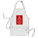 Search for keep calm and carry on aprons Red