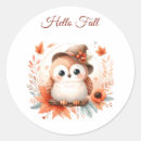 Search for owl on branch stickers Watercolor