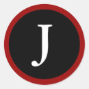 Search for j initial stickers Black and white