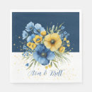 Search for navy blue and yellow napkins Watercolor