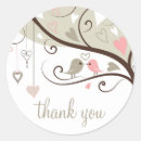 Search for love bird wedding stickers Thank you