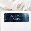 Search for navy blue and silver return address labels Modern
