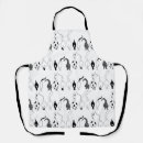 Search for black and white drawing aprons Cats