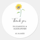 Search for sunflower thank you wedding stickers Simple