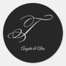 Search for letter t monogram stickers Black and white