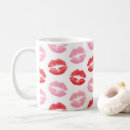 Search for red lipstick mugs Pattern of lips