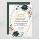 Search for emerald green and gold sweet 16 invitations Flowers