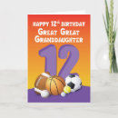Search for granddaughters 12th birthday cards For her