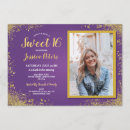 Search for purple gold sweet 16 invitations Sixteen