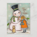 Search for vintage snowman christmas cards Girl