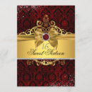 Search for red black gold sweet 16 invitations Tiara