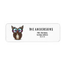 Search for cute owl return address labels Colourful