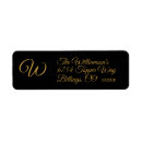 Search for monogram gold return address labels Elegant