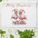 Search for christmas flamingo tea towels Green