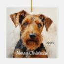Search for airedale terrier christmas tree decorations Watercolor