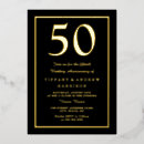 Search for gold and black 50th anniversary invitations Foil