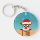 Search for red nosed key rings Rudolph