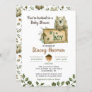 Search for owl baby boy shower invitations Greenery