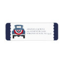 Search for blue white return address labels Red white and due