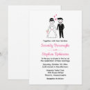 Search for bride and groom cartoon invitations Whimsical