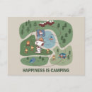 Search for cartoon camping postcards Charles schulz