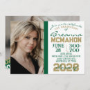 Search for green and white graduation invitations Gold