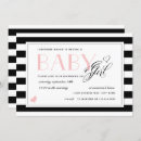 Search for black and white stripes baby shower invitations Pink