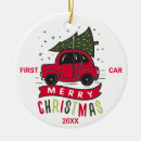 Search for first car christmas tree decorations Red
