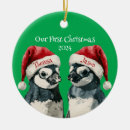 Search for penguin christmas tree decorations Green