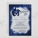 Search for blue masquerade mask invitations Chic