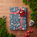 Search for floral christmas wrapping paper Red berries