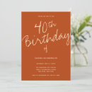 Search for orange 40th birthday invitations Simple